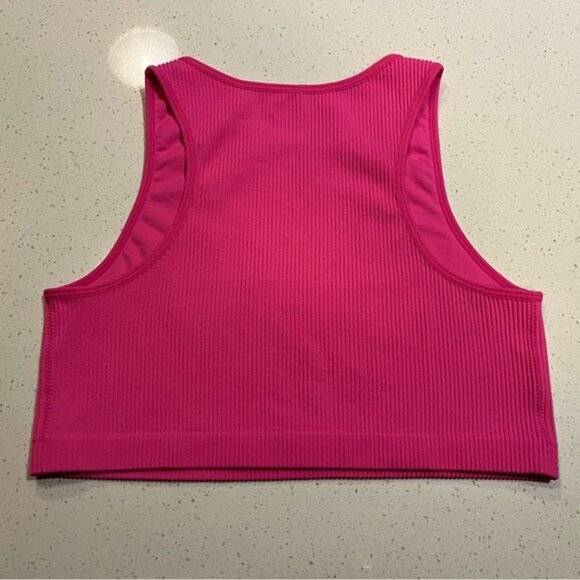 Garage | Pink Ribbed Crop Tank Top Size Medium - Picture 2 of 3